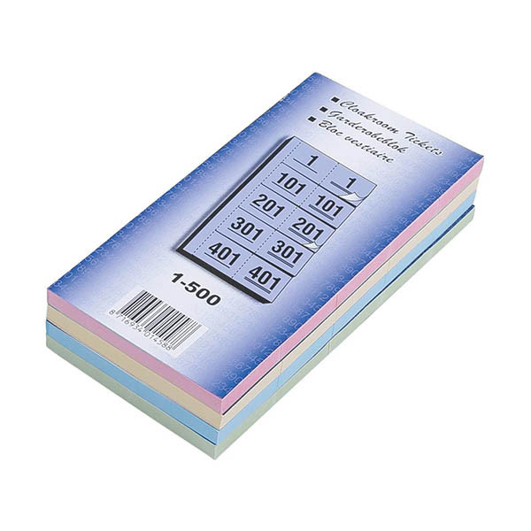 Garderobeblokken assorti nummers van 1 t.e.m. 500 221443 - 1
