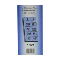 Garderobeblokken blauw nummers van 1 t.e.m. 500 221444