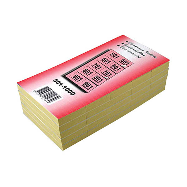 Garderobeblokken geel nummers van 501 t.e.m. 1000 221449 - 1