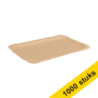 Kartonnen schaal rechthoekig bruin 200 x 130 mm (1000 stuks) 423557