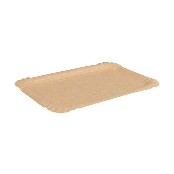 Kartonnen schaal rechthoekig bruin 200 x 130 mm (100 stuks) 423556 - 1