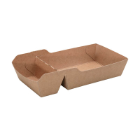 Kartonnen snackbakje A14 + A20 bruin 145 x 85 x 35 mm (100 stuks) 423546