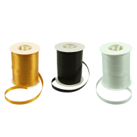 Krullint zwart/wit/goud 10 mm x 250 m (3 stuks)