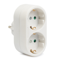 Nedis verloopstekker (Tweeweg, 16 A, Geaard, Wit) N030901001