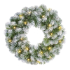 Norton kerstkrans besneeuwd Ø 45 cm 20 lampjes op batterijen