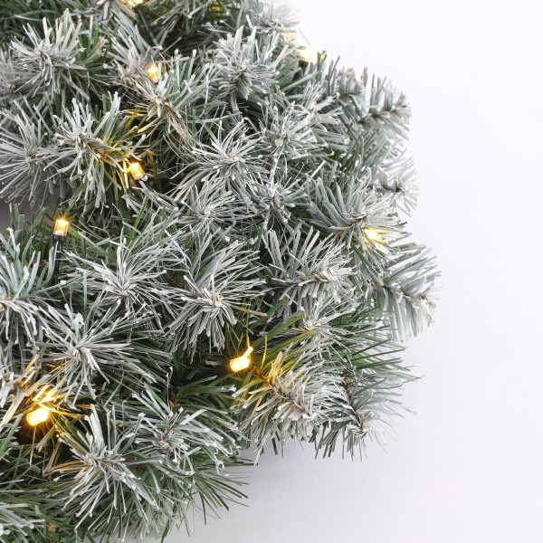 Norton kerstkrans besneeuwd Ø 45 cm 20 lampjes op batterijen LBB00033 - 2
