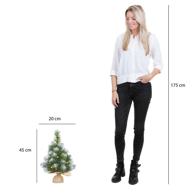 Norton kunstkerstboom besneeuwd 45 cm incl. 10 lampjes LBB00099 - 3