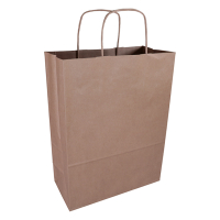 White label Papieren draagtas bruin 260 x 340 x 120 mm (100 stuks) 270669 402705