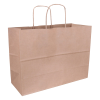 White label Papieren draagtas bruin 350 x 260 x 140 mm (100 stuks) 270676 402874