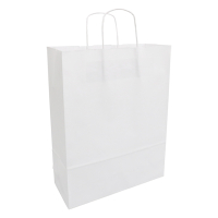White label Papieren draagtas wit 320 x 410 x 120 mm (100 stuks) 270675 402709