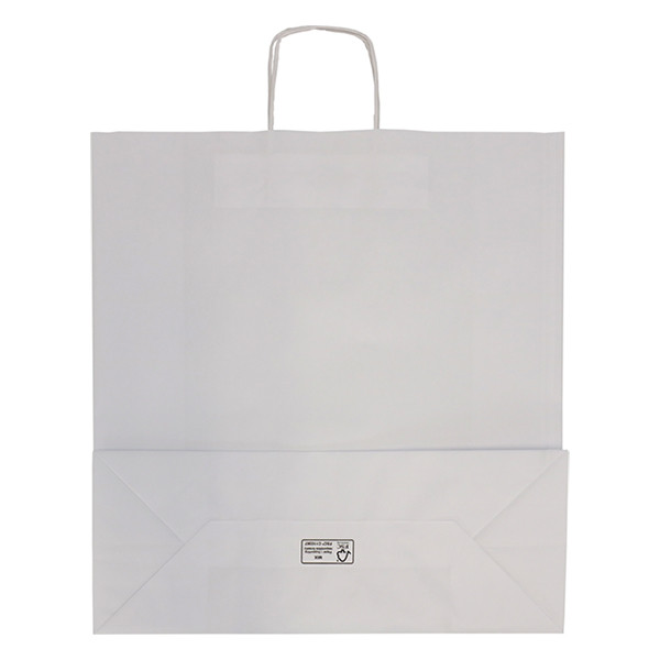 White label Papieren draagtas wit 450 x 480 x 170 mm (100 stuks) 270672 402708 - 2