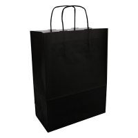 White label Papieren draagtas zwart 260 x 350 x 120 mm (100 stuks) 270679 402711