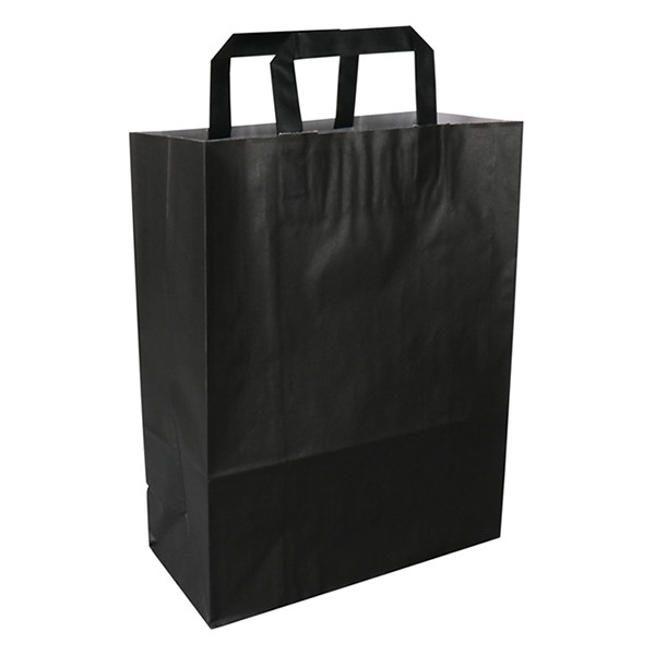 White label Papieren draagtas zwart 260 x 350 x 120 mm (250 stuks) 270792 402880 - 1