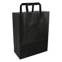 White label Papieren draagtas zwart 260 x 350 x 120 mm (250 stuks) 270792 402880