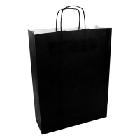White label Papieren draagtas zwart 320 x 410 x 120 mm (100 stuks) 270680 402712