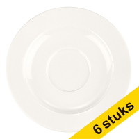 Rita koffieschotel met rand Off white 130 mm (6 stuks)