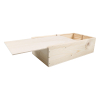 Schuifkist voor 2 flessen met houten deksel 360 x 196 x 96 mm (5 stuks)