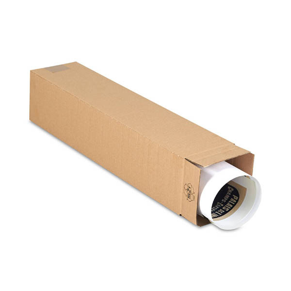 Vierkante verzendkoker bruin enkelgolf B-golf 120 x 120 x 610 mm (60 stuks) 209764 - 1