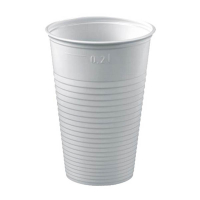 Wegwerpbeker plastic wit 200 ml (100 stuks) 402961