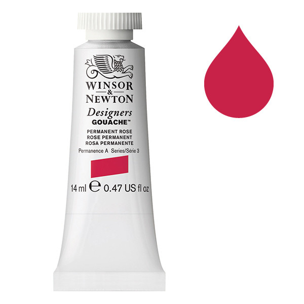 Winsor & Newton Designers gouache 502 permanent rose (14 ml) 0605502 410597 - 1