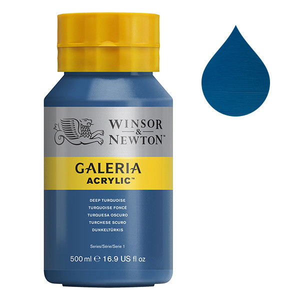 Winsor & Newton Galeria acrylverf 232 deep turquoise (500 ml) 2150232 410074 - 1