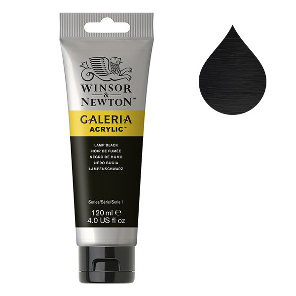 Winsor & Newton Galeria acrylverf 337 lamp black (120 ml) 410140 - 1