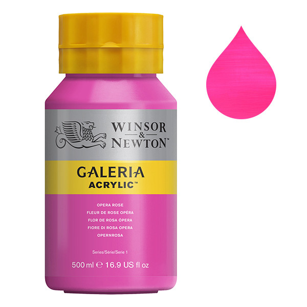 Winsor & Newton Galeria acrylverf 448 opera rose (500 ml) 2150448 410086 - 1