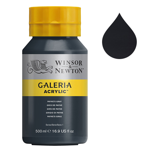 Winsor & Newton Galeria acrylverf 465 paynes grey (500 ml) 2150465 410092 - 1