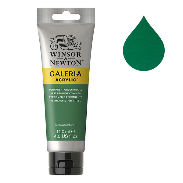 Winsor & Newton Galeria acrylverf 484 permanent green middle (120 ml) 2131484 410156 - 1