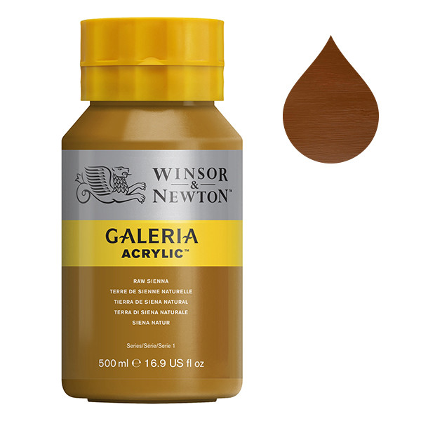 Winsor & Newton Galeria acrylverf 552 raw sienna (500 ml) 2150552 410106 - 1