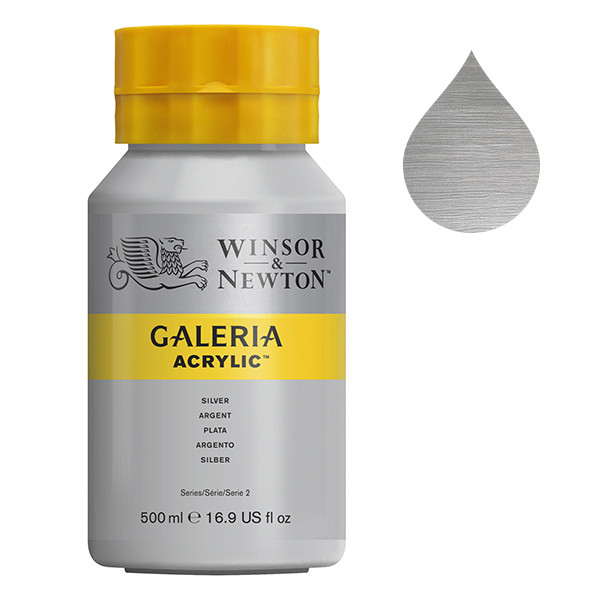 Winsor & Newton Galeria acrylverf 617 silver (500 ml) 2150617 410111 - 1