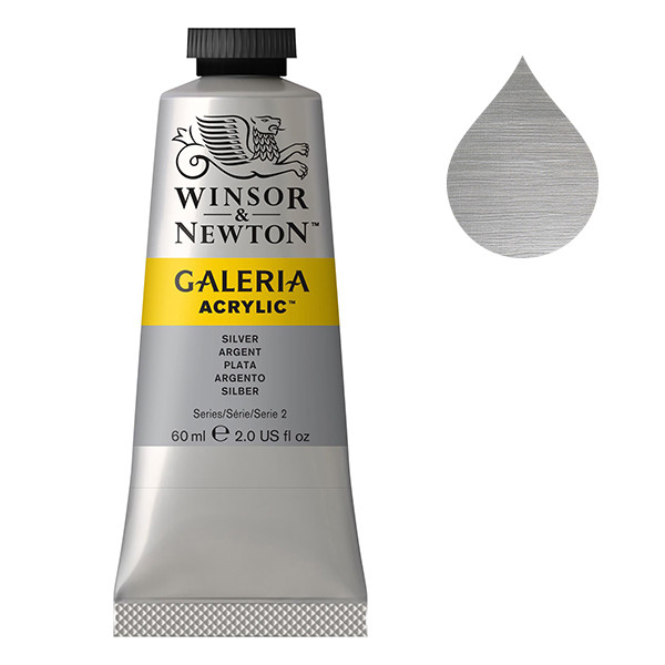 Winsor & Newton Galeria acrylverf 617 silver (60 ml) 2120617 410051 - 1