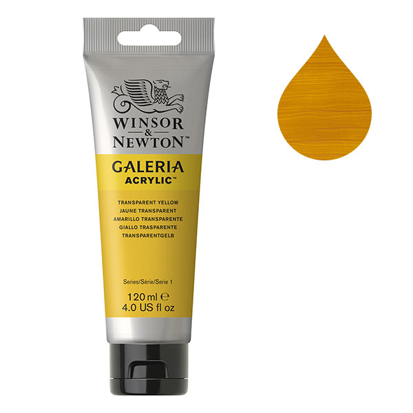 Winsor & Newton Galeria acrylverf 653 transparent yellow (120 ml) 2131653 410173 - 1