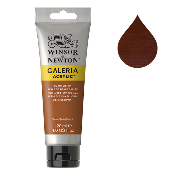 Winsor & Newton Galeria acrylverf 74 burnt sienna (120 ml) 2131074 410122 - 1