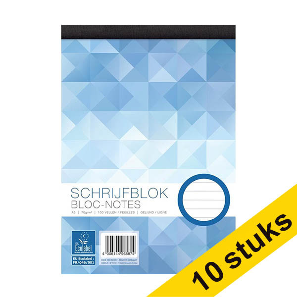 Work Aanbieding: 10x WORK cursusblok A6 gelijnd 70 g/m² 100 vellen  302906 - 1
