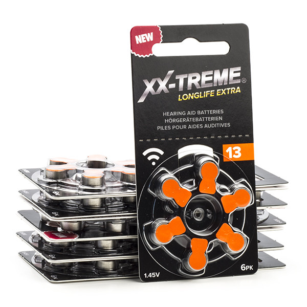 XX-TREME Longlife Extra 13 / PR48 / oranje gehoorapparaat batterij 60 stuks (123accu huismerk)  A1200015 - 1