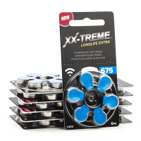 XX-TREME Longlife Extra 675 / PR44 / blauw gehoorapparaat batterij 60 stuks (123accu huismerk)  A1200011