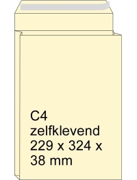 Zakenvelop met balg crème 229 x 324 x 38 mm - C4 zelfklevend (10 stuks) 209090