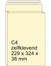 Zakenvelop met balg crème 229 x 324 x 38 mm - C4 zelfklevend (125 stuks)
