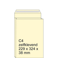 Zakenvelop met balg crème 229 x 324 x 38 mm - C4 zelfklevend (125 stuks) 209092