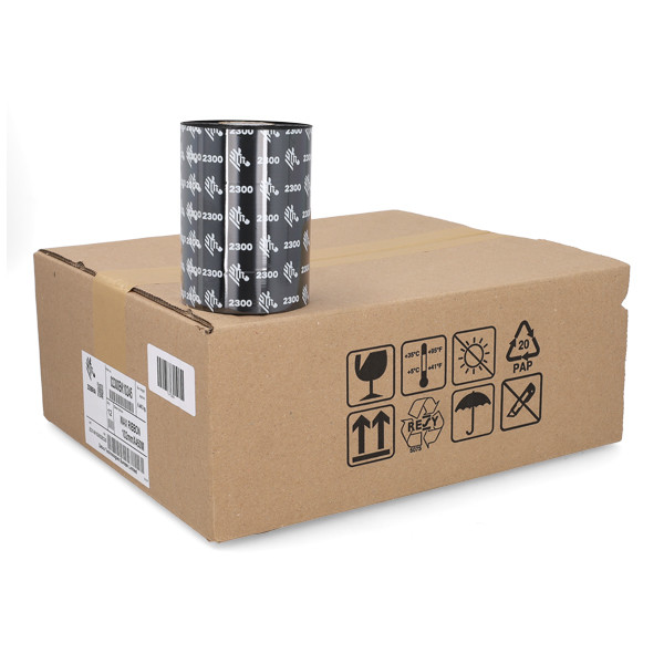 Zebra 2300 wax ribbon (02300BK10245) 102 mm x 450 m (12 ribbons) 141064 - 1