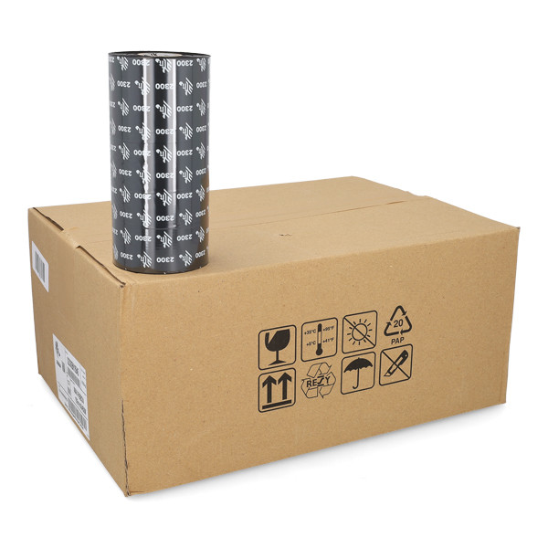 Zebra 2300 wax ribbon (02300BK15645) 156 mm x 450 m (12 ribbons) 141070 - 1