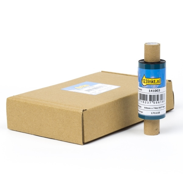 Zebra 2300 wax ribbon (02300GS06407) 64 mm x 74 m (5 ribbons) 123inkt huismerk 02300GS06407C 141003 - 1