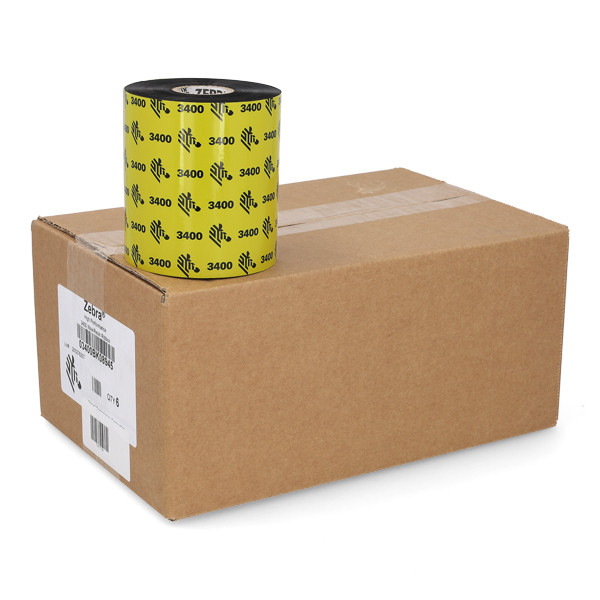 Zebra 3400 wax/hars ribbon (03400BK08945) 89 mm x 450 m (6 ribbons) 141116 - 1