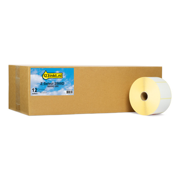 Zebra Z-Select 2000D label (800262-205) 57 x 51 mm (12 rollen) 123inkt huismerk 800262-205C 140019 - 1