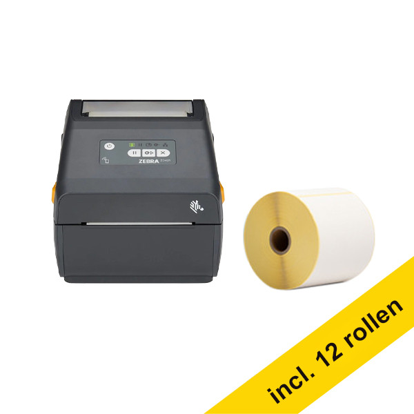 Zebra ZD421d direct thermal labelprinter met bluetooth + 12 label rollen 833471 - 1