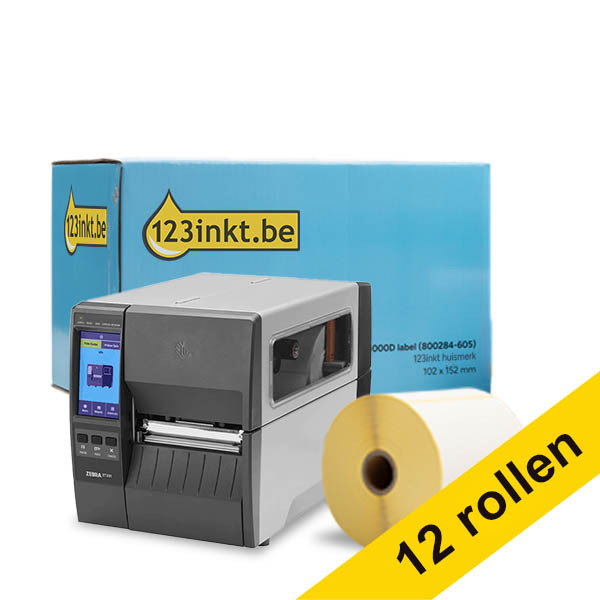 Zebra ZT231 industriële labelprinter thermal transfer met USB, bluetooth en ethernet bundel met 12 rollen 653772 - 1