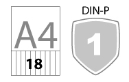 Din P-1 (18 stroken per A4)