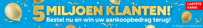 5 miljoen klanten! Vier met ons mee. 5 miljoen klanten! Vier met ons mee.