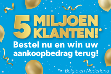 5 miljoen klanten! Vier met ons mee.
